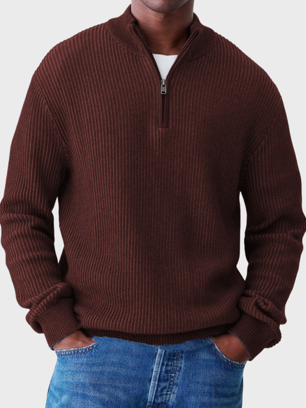 Men's Casual Half-zip Stand-up Collar Sweater