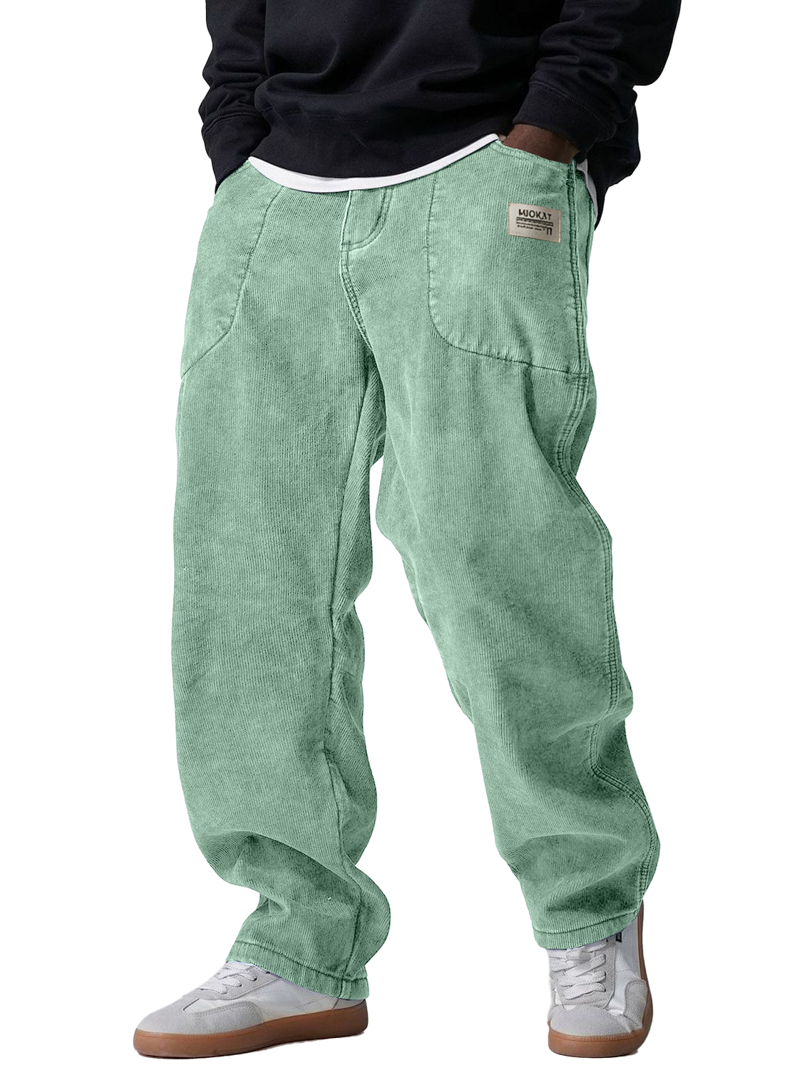 Men's Retro Simple Multi Pocket Workwear Corduroy Pants