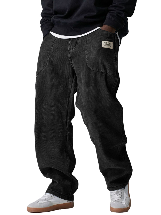 Men's Retro Simple Multi Pocket Workwear Corduroy Pants