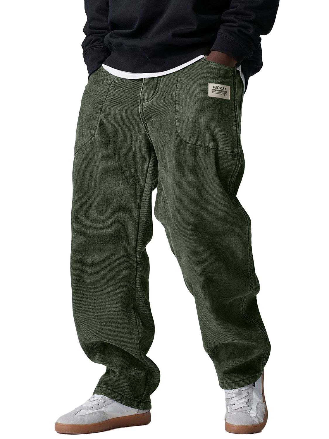 Men's Retro Simple Multi Pocket Workwear Corduroy Pants
