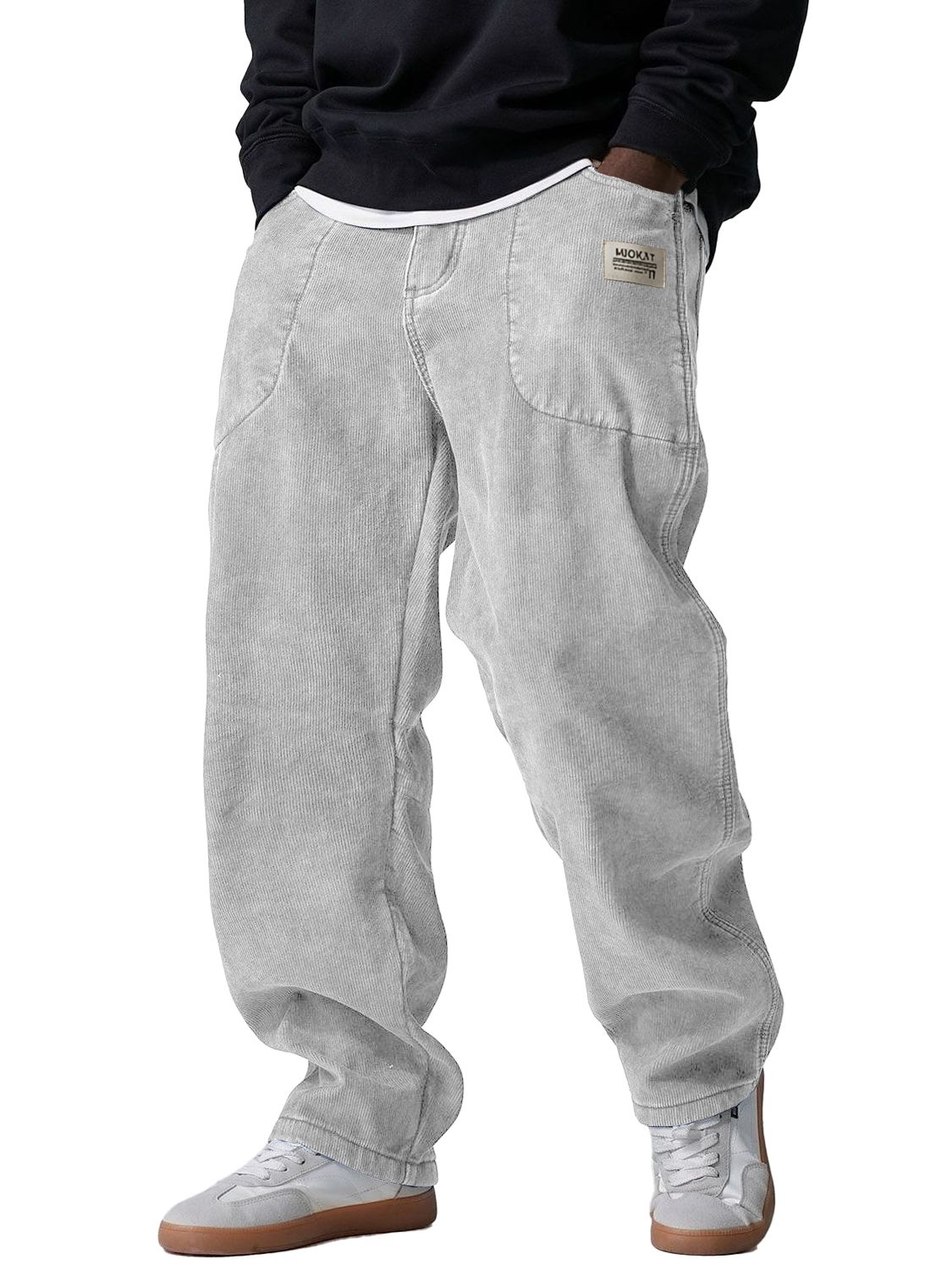 Men's Retro Simple Multi Pocket Workwear Corduroy Pants