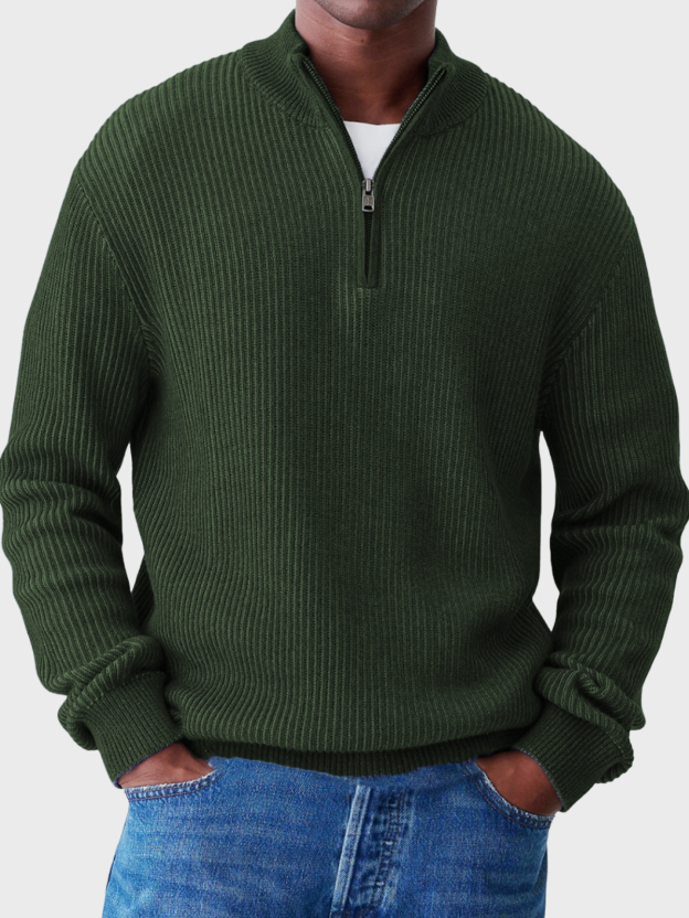 Men's Casual Half-zip Stand-up Collar Sweater