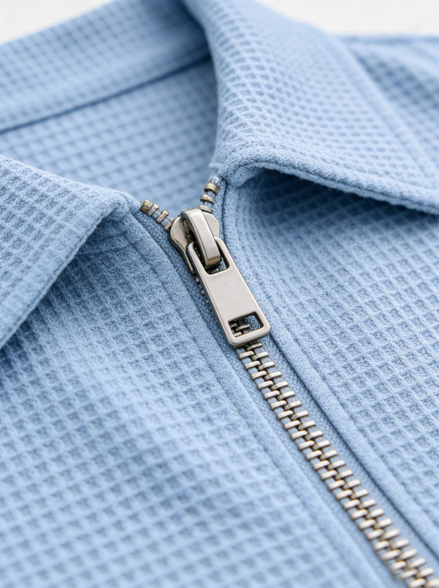 Men's Casual Waffle Lapel Short Sleeve Polo Shirt