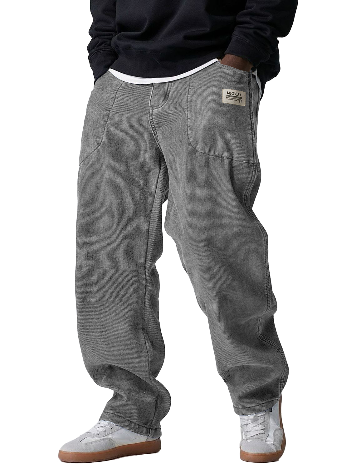 Men's Retro Simple Multi Pocket Workwear Corduroy Pants