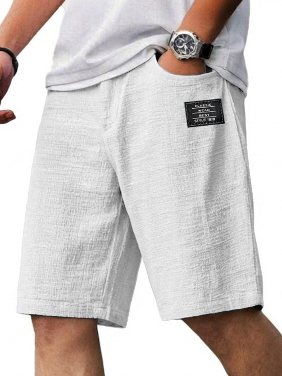 Men's Fashionable Casual Linen-Faux Loose Shorts