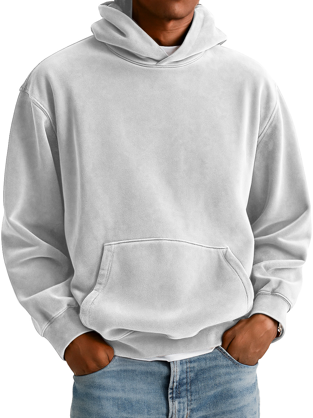 Men's Everyday Suede Hooded Pocket Comfort Sweatshirt