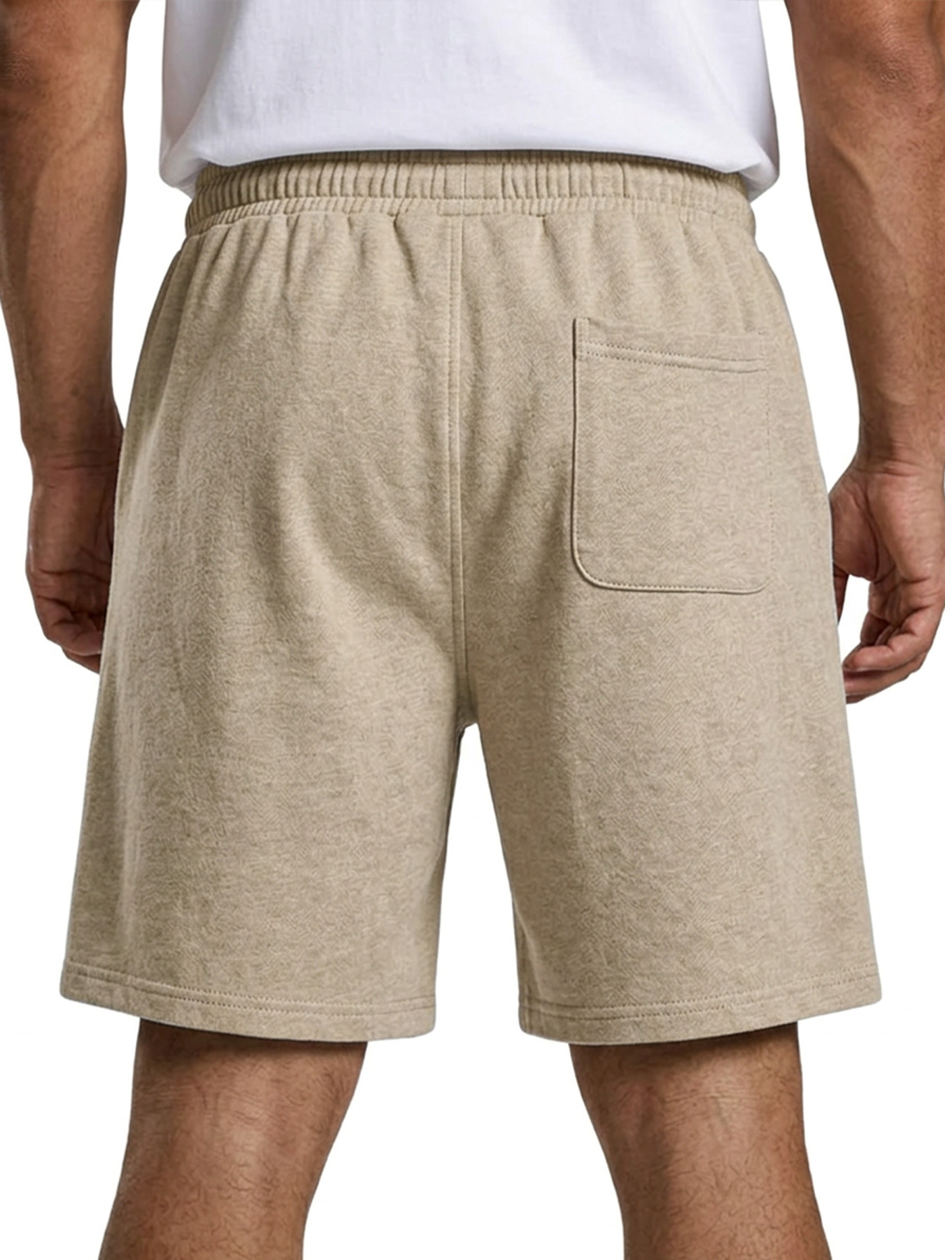 Men's Simple Embroidered Logo Patchwork Design Casual Loose Shorts