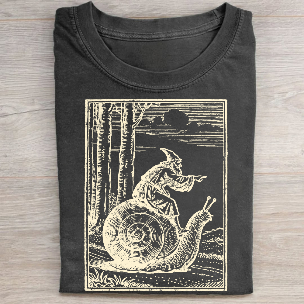 Vintage Medieval Snail Rider Washed Tee 