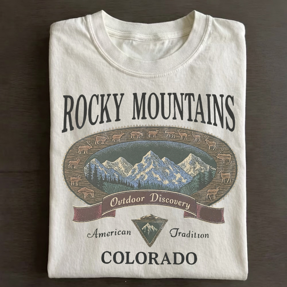 Vintage Rocky Mountains Colorado Cotton T-Shirt 