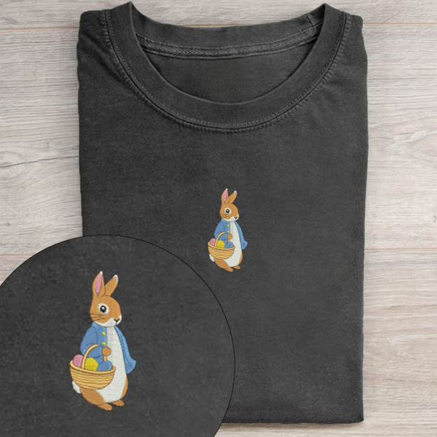 Easter Bunny Embroidery Washed Tee 