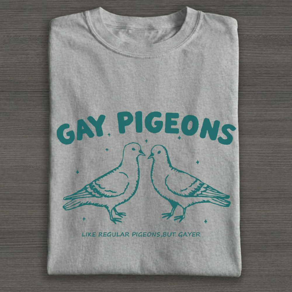 Gay Pigeons Cotton T-Shirt 