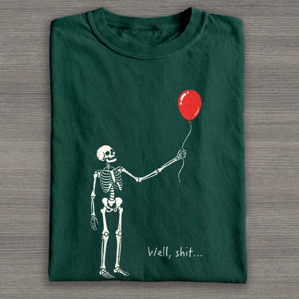 Skeleton Lost Balloon Cotton T-Shirt 