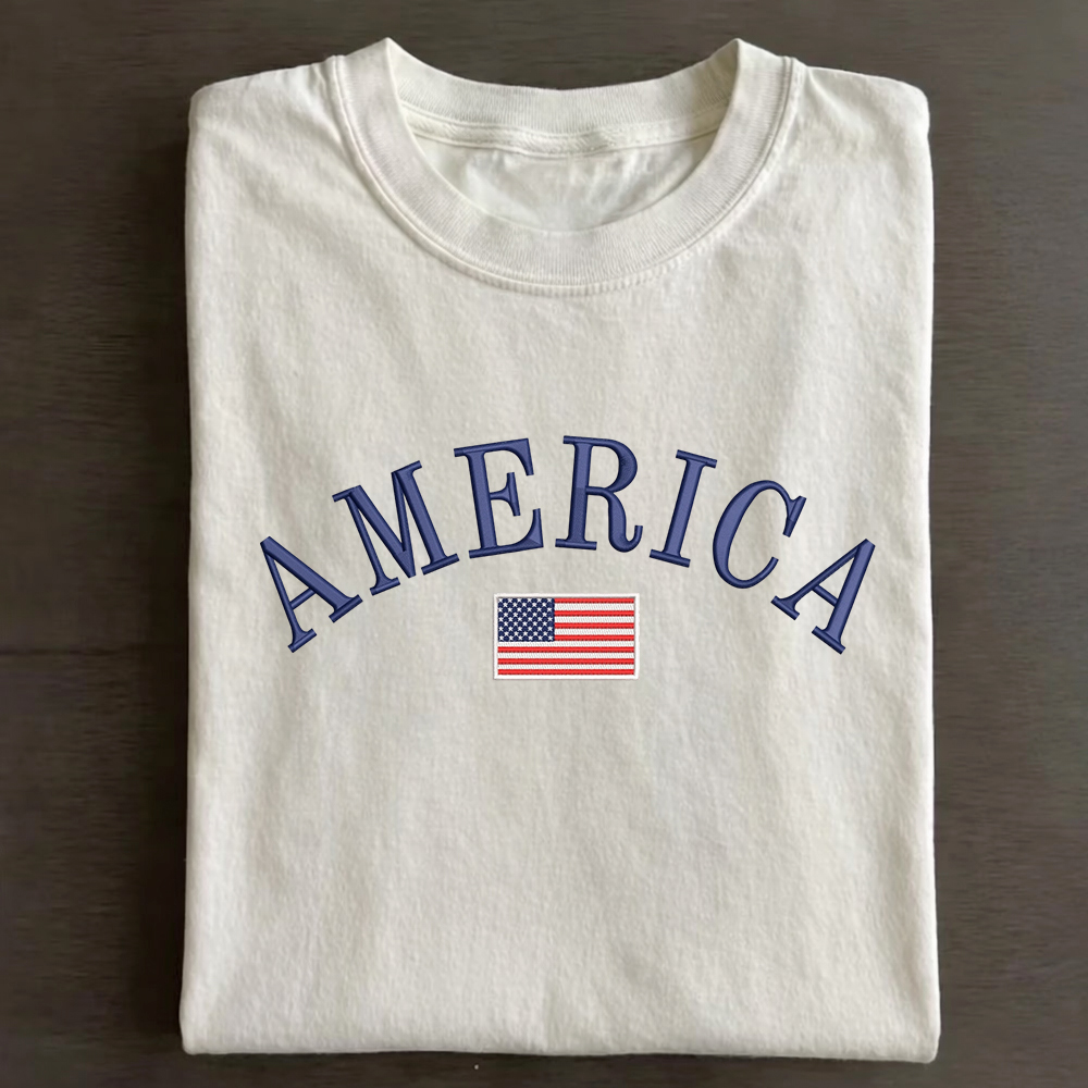 Embroidery America  Cotton T-shirt 