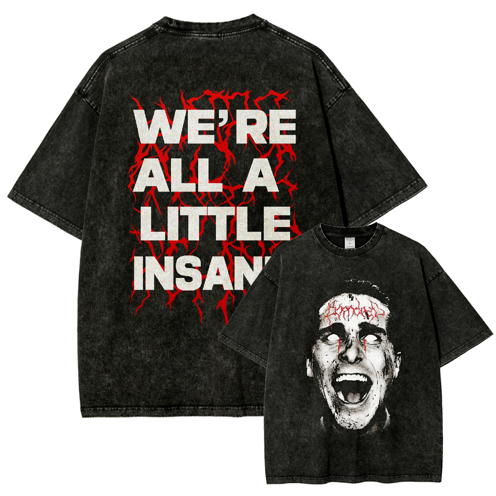 Acid Wash Horror Graphic Washed T-Shirt 