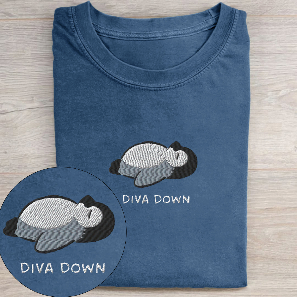 Diva Down Penguin Washed Tee