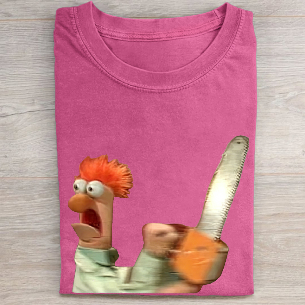 Chainsaw Beaker The Muppets Parody Vintage Washed Tee 