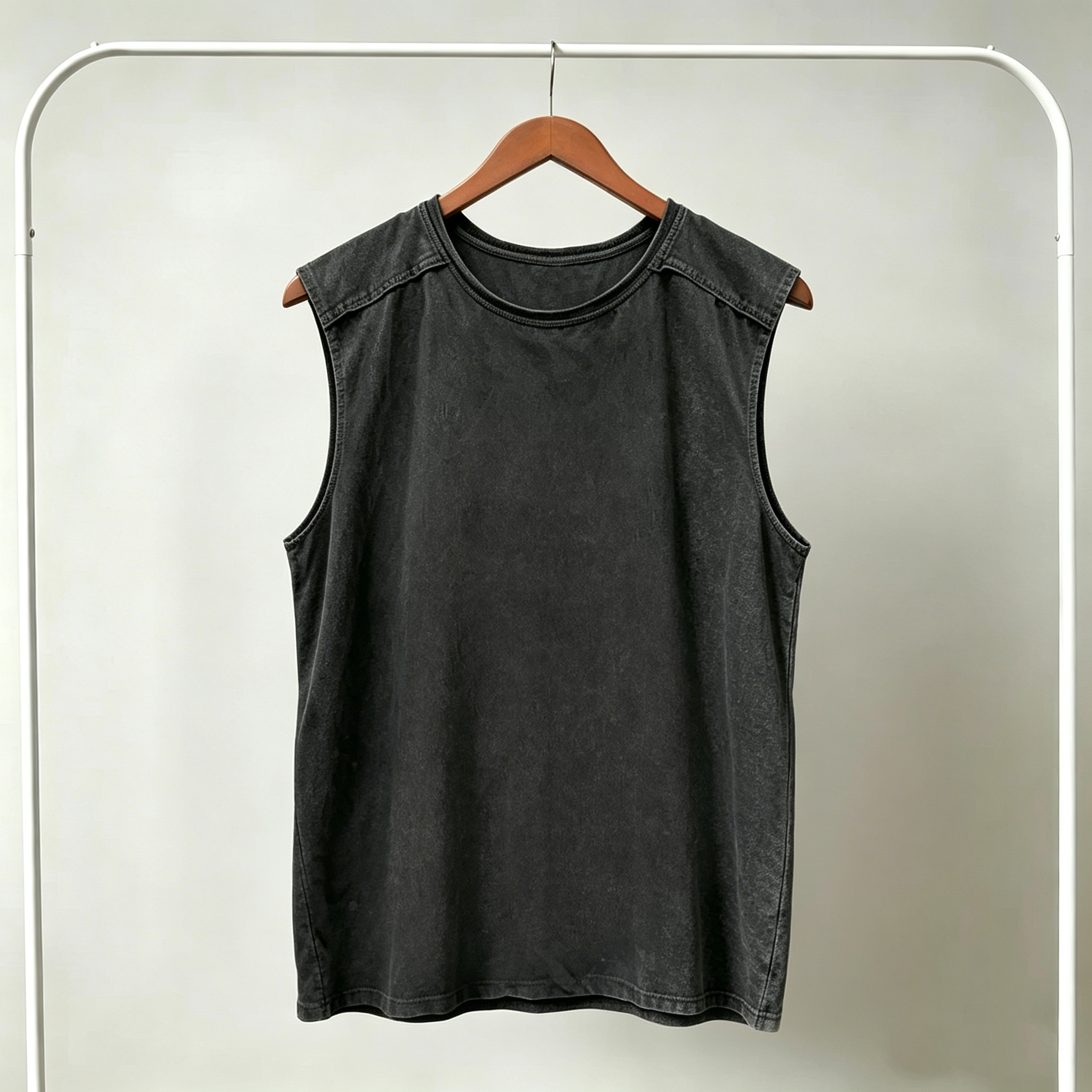 Solid Color Retro Washed Tank Top 