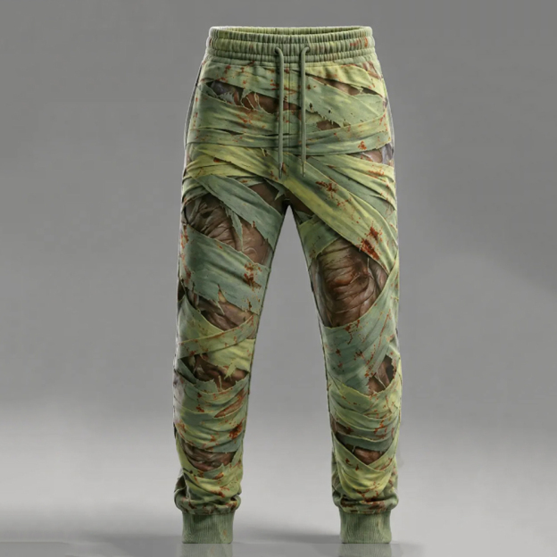 Men's Halloween Optical Displacement Strap Zombie 3d Printed Sweatpants