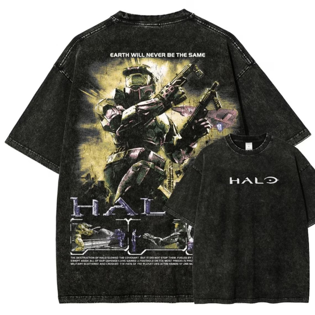 Wash Master Chief Spartan  Washed T-Shirt 