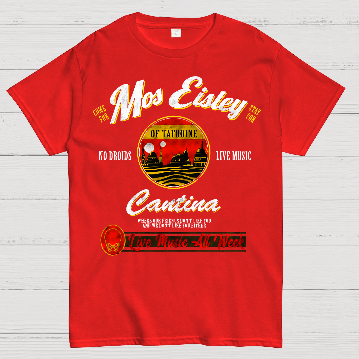 Mos Eisley Cantina Tatooine Graphic Star Battles Print T-Shirt