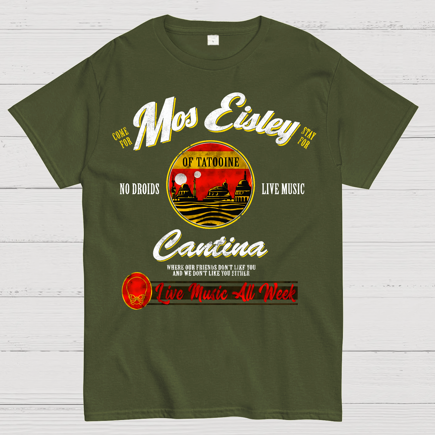 Mos Eisley Cantina Tatooine Graphic Star Battles Print T-Shirt