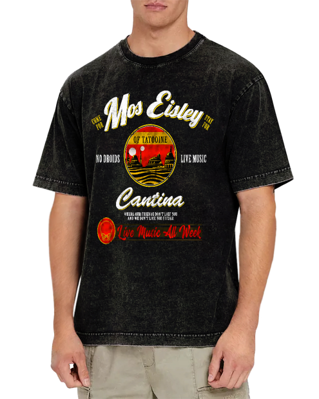 Mos Eisley Cantina Tatooine Graphic Print Vintage Distressed T-shirt