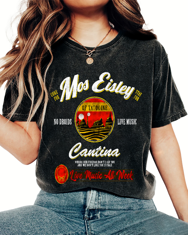 Mos Eisley Cantina Tatooine Graphic Print Vintage Distressed T-shirt