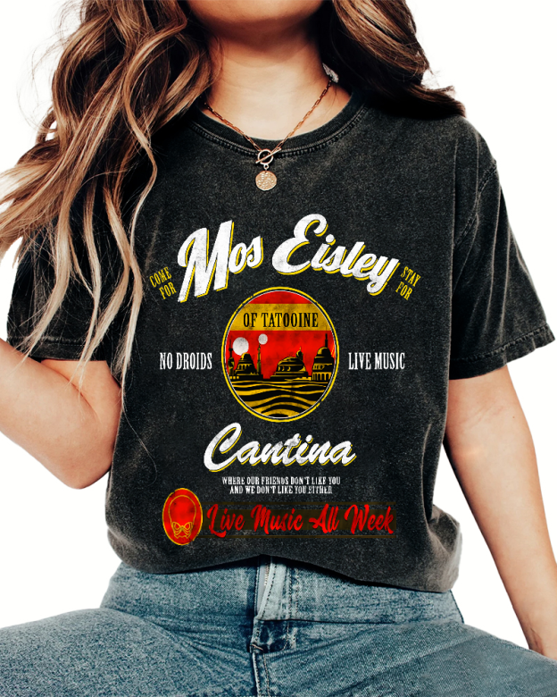 Mos Eisley Cantina Tatooine Graphic Print Vintage Distressed T-shirt