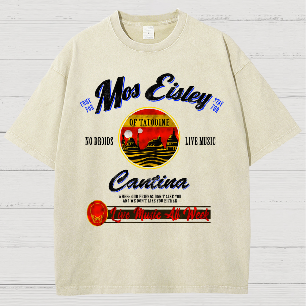 Mos Eisley Cantina Tatooine Graphic Print Vintage Distressed T-shirt