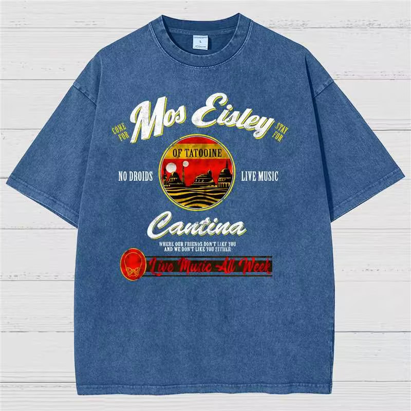 Mos Eisley Cantina Tatooine Graphic Print Vintage Distressed T-shirt
