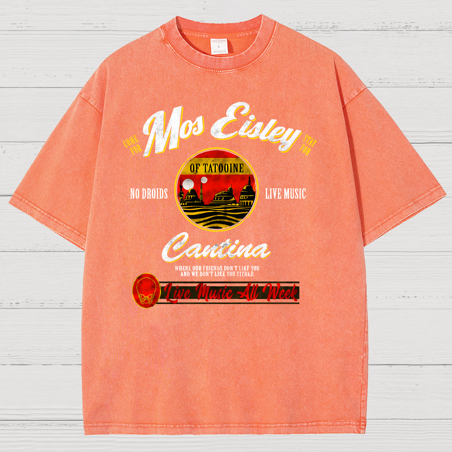 Mos Eisley Cantina Tatooine Graphic Print Vintage Distressed T-shirt