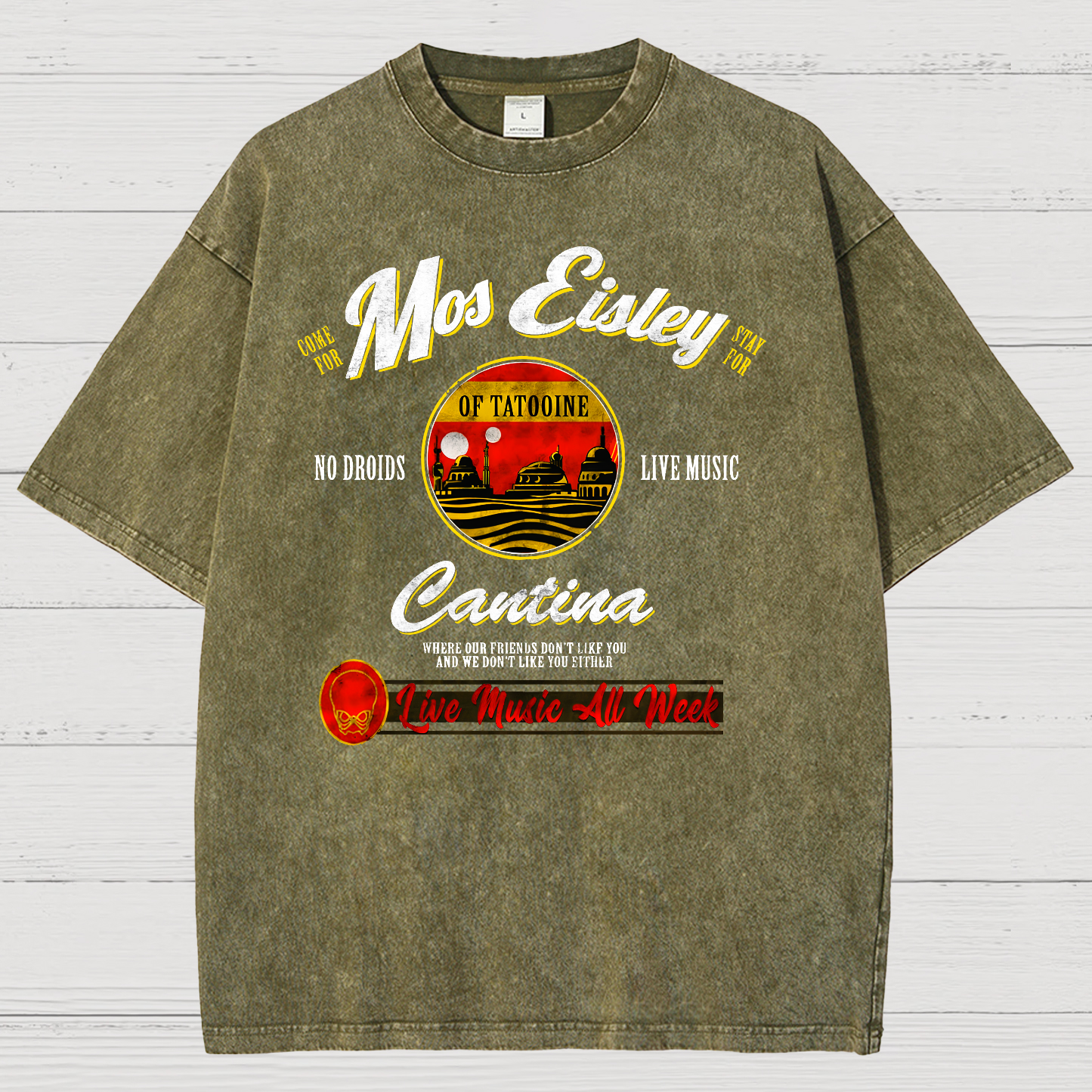 Mos Eisley Cantina Tatooine Graphic Print Vintage Distressed T-shirt