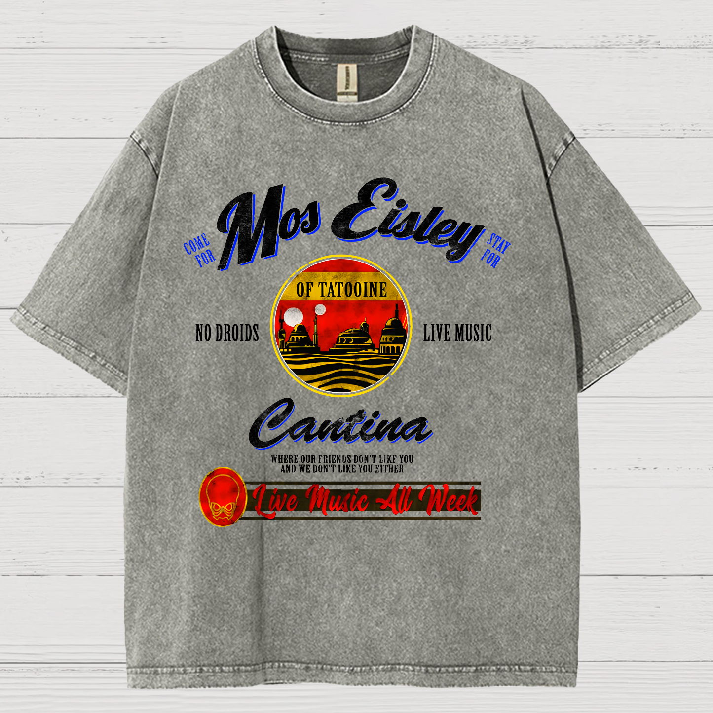 Mos Eisley Cantina Tatooine Graphic Print Vintage Distressed T-shirt