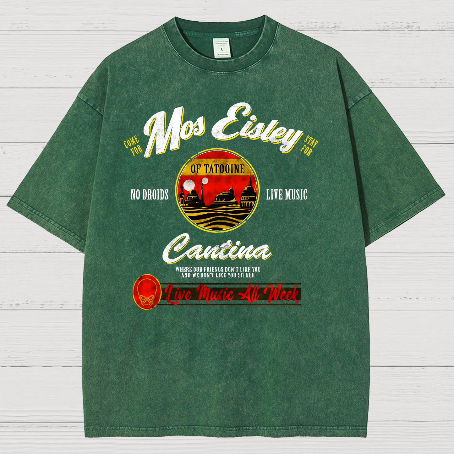 Mos Eisley Cantina Tatooine Graphic Print Vintage Distressed T-shirt