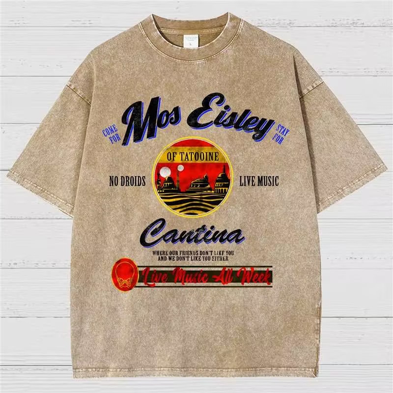 Mos Eisley Cantina Tatooine Graphic Print Vintage Distressed T-shirt