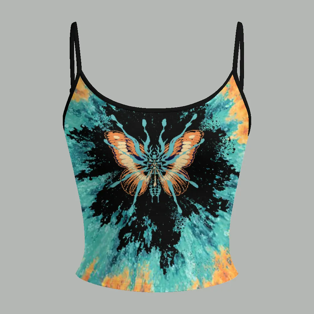 Galaxy Tie Dye Spider Print Cami Top & Elasticated Trousers Two-Piece Set