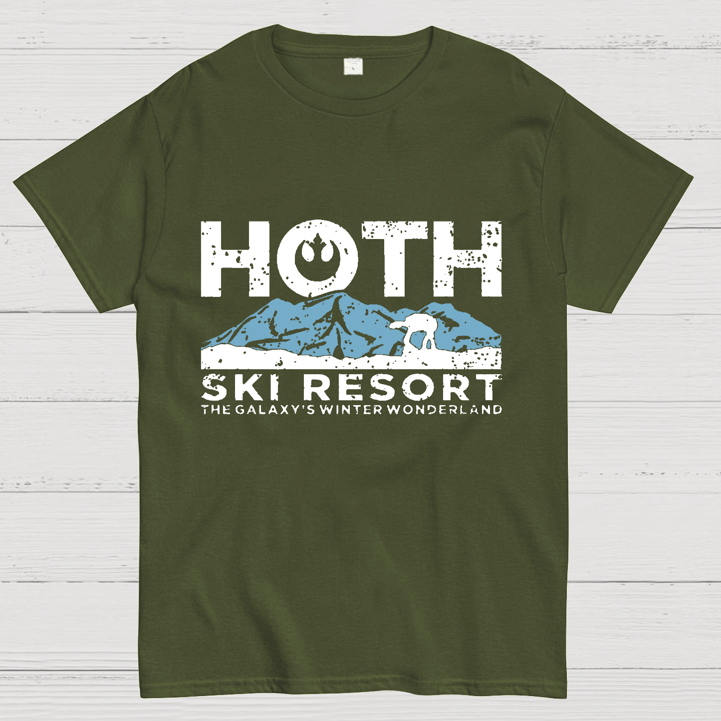 Hoth Ski Resort Casual Space Wars Geeky T-Shirt