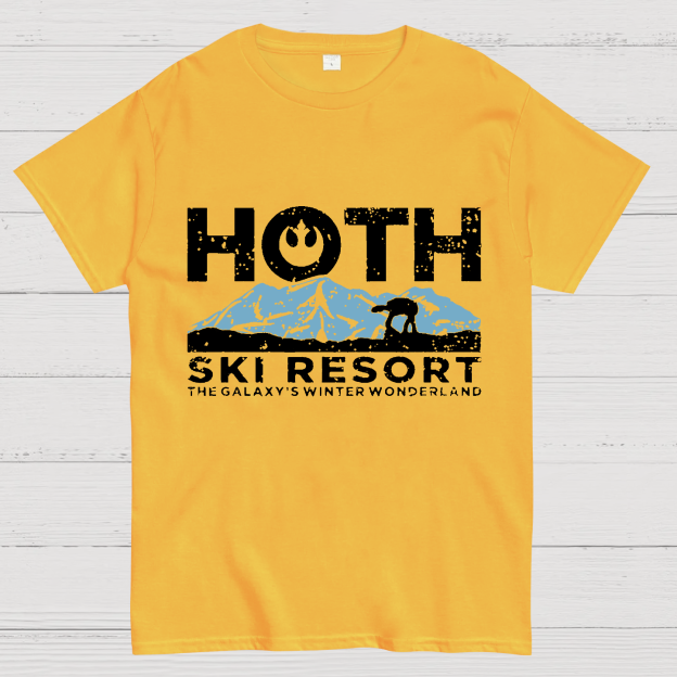 Hoth Ski Resort Casual Space Wars Geeky T-Shirt