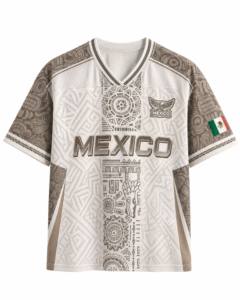  Mexican Aztec Partern Mesh Jersey