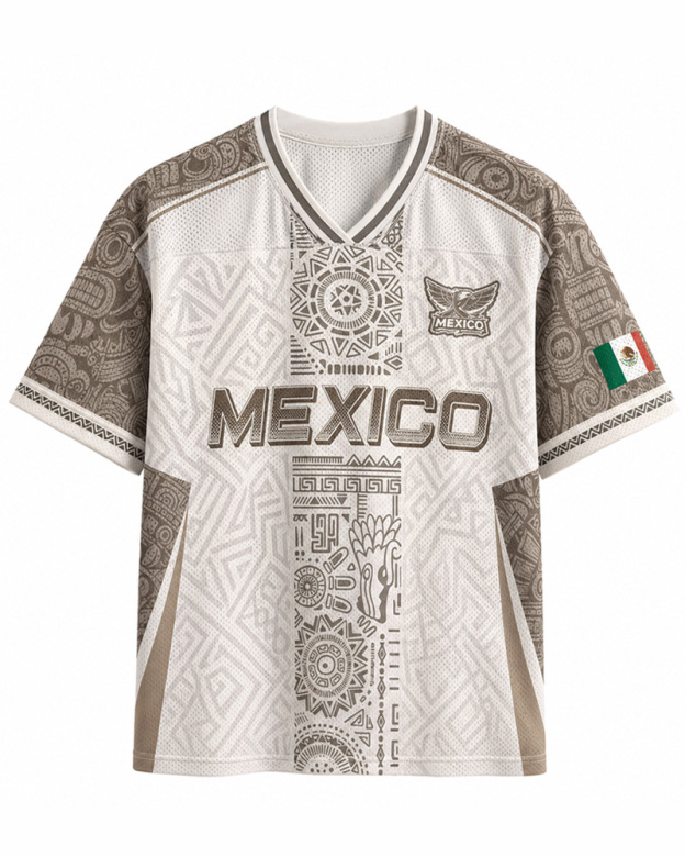  Mexican Aztec Partern Mesh Jersey