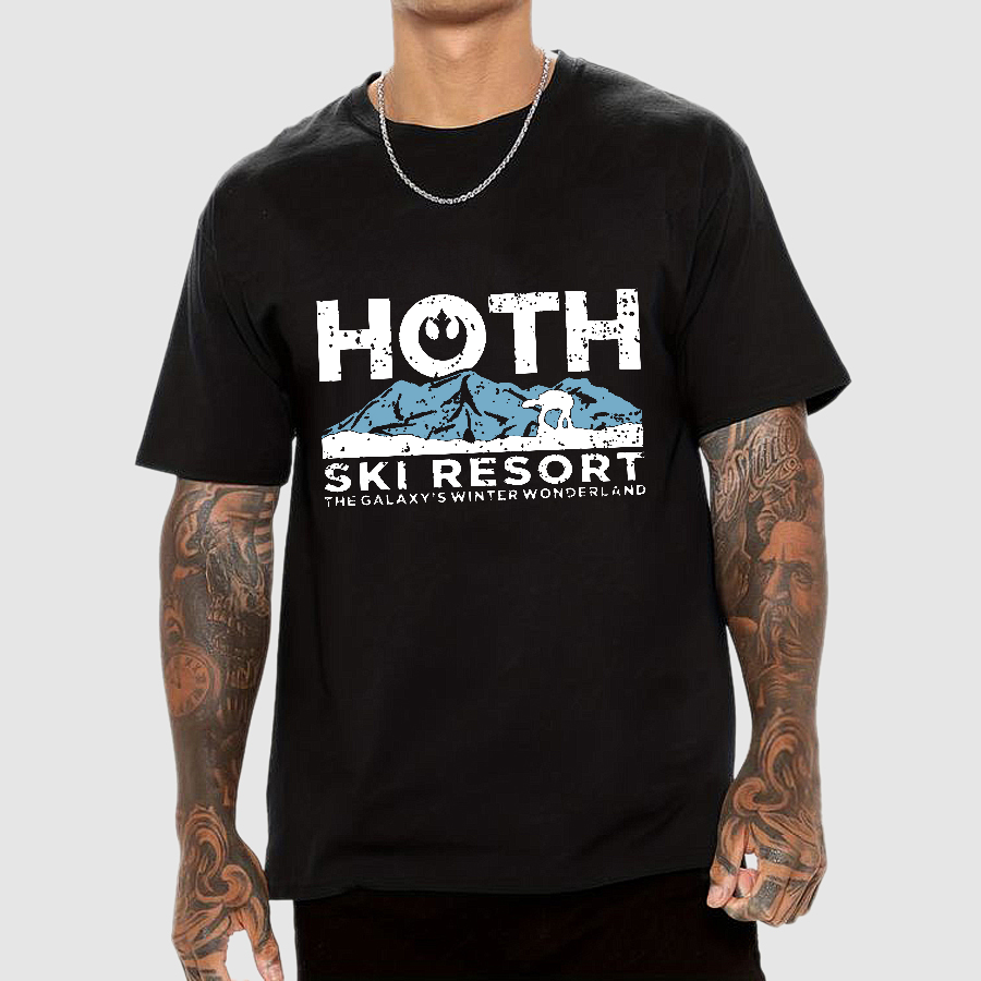 Hoth Ski Resort Casual Space Wars Geeky T-Shirt