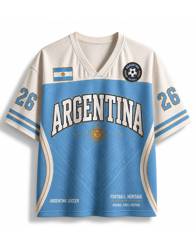 Vintage Argentina Soccer Heritage Mesh Jersey