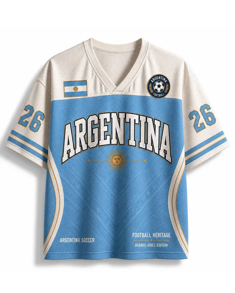 Vintage Argentina Soccer Heritage Mesh Jersey