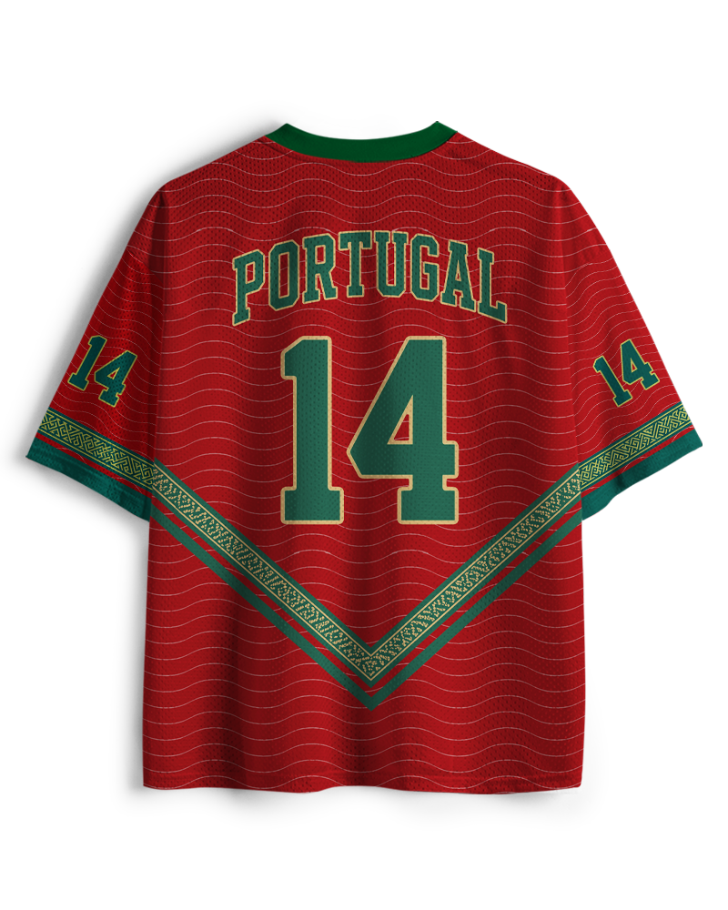 Vintage Portugal Heritage Red & Green Football Mesh Jersey
