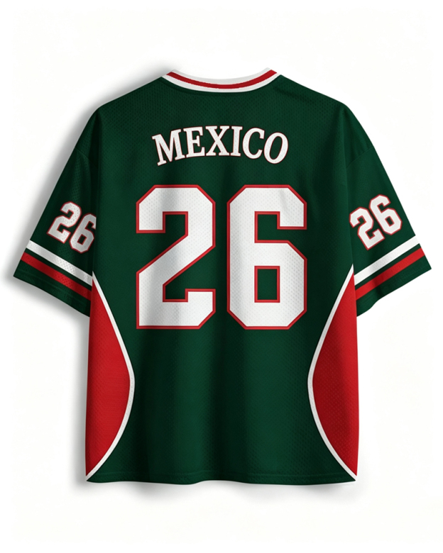 Mexico Flag Matching Mesh Jersey