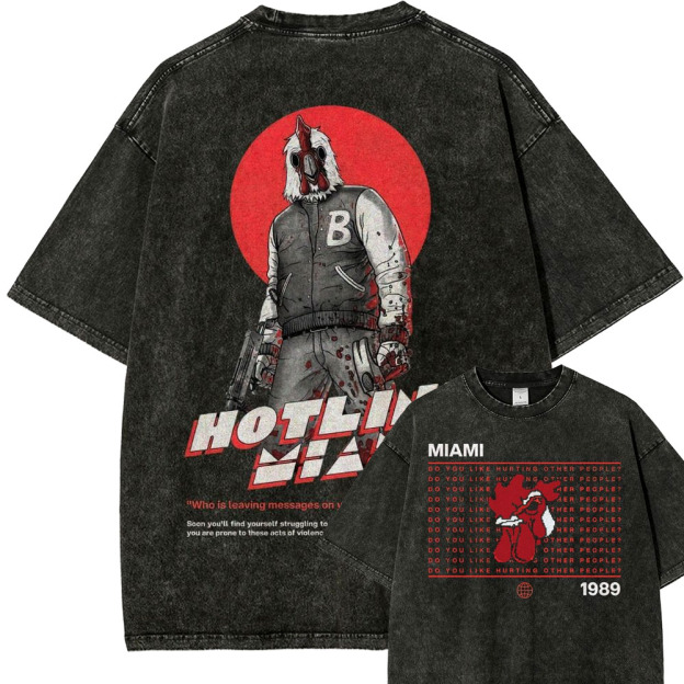 Retro Violence Aesthetic with Masked Rooster & 1989 Washed T-Shirt 