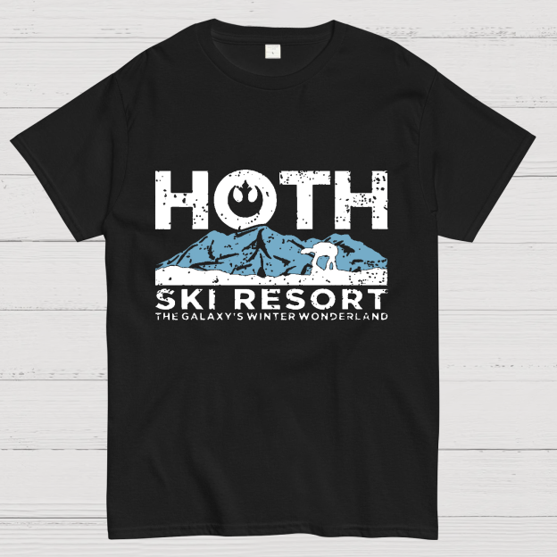 Hoth Ski Resort Casual Space Wars Geeky T-Shirt
