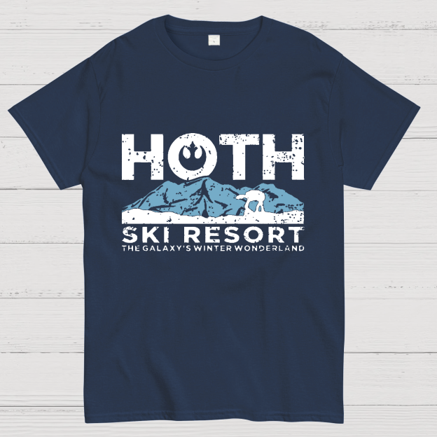 Hoth Ski Resort Casual Space Wars Geeky T-Shirt