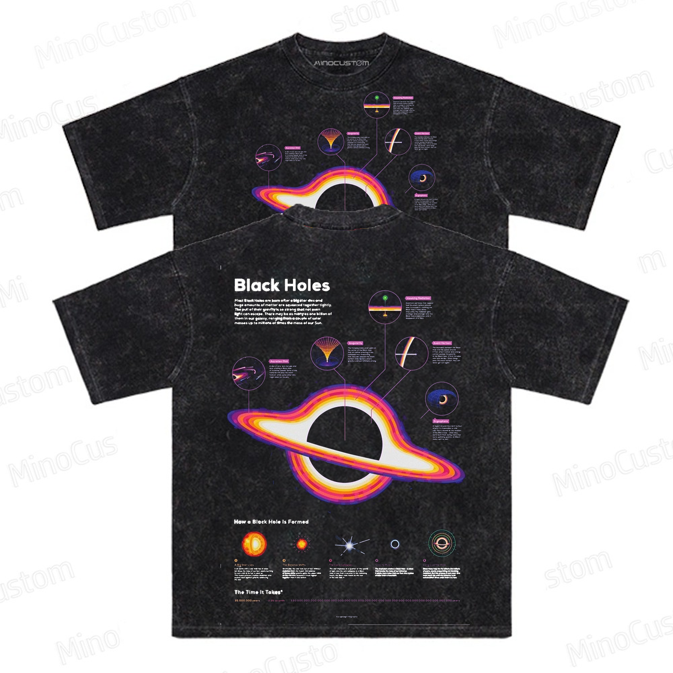 Washed Black Holes Science Graphic T-Shirt