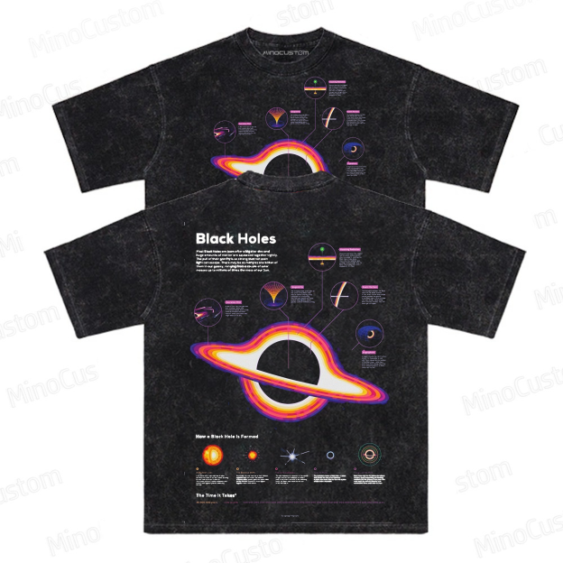 Washed Black Holes Science Graphic T-Shirt